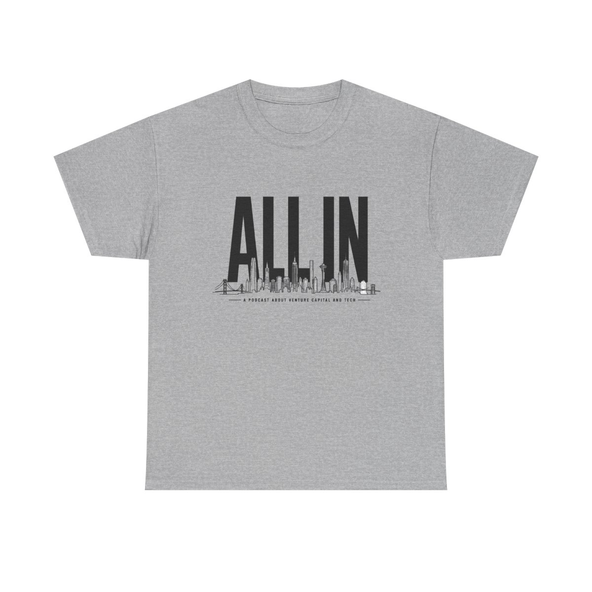 All In Podcast "ALL IN" Unisex Tee - alternate angle 3, merchandise
